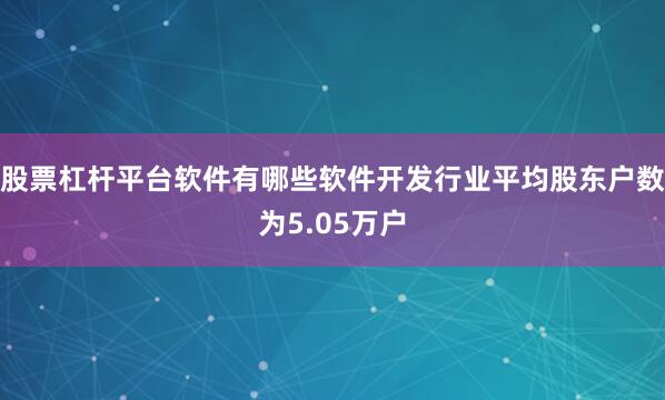 股票杠杆平台软件有哪些软件开发行业平均股东户数为5.05万户